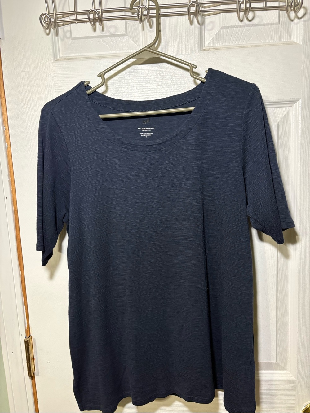 J. Jill Navy Short-Sleeve Scoop Neck Tee